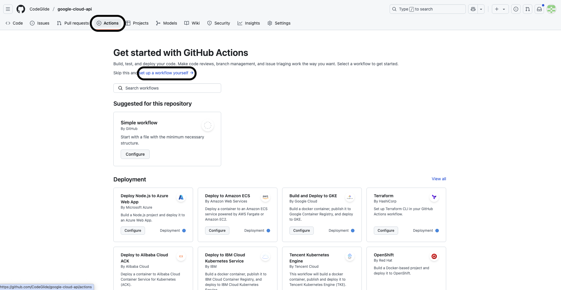 Step 1: Navigate to Actions tab
